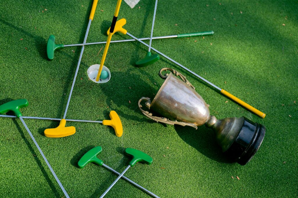 A close-up of a historical golf trophy from Dungeness, emphasizing its significance to local golfing heritage. — history…