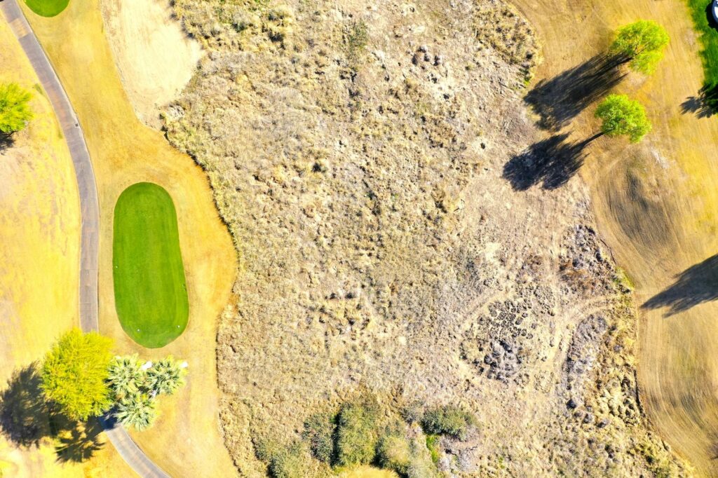An aerial shot of a Dungeness golf course showcasing its layout. — Dungeness golf courses