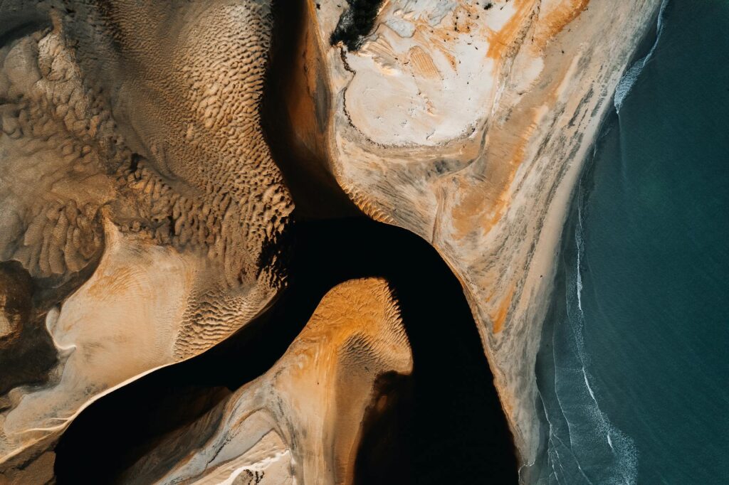 An aerial view of Dungeness beach, highlighting the unique coastal landscape. — improve golf swing Dungeness