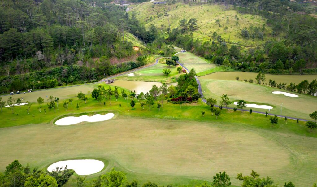An aerial view of Ocean View Golf Course showcasing its layout. — golf courses in Dungeness