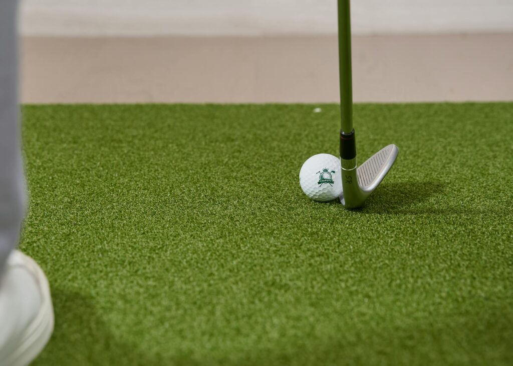 A close-up of a golf swing analysis tool being used during a training session. — improve golf swing Dungeness