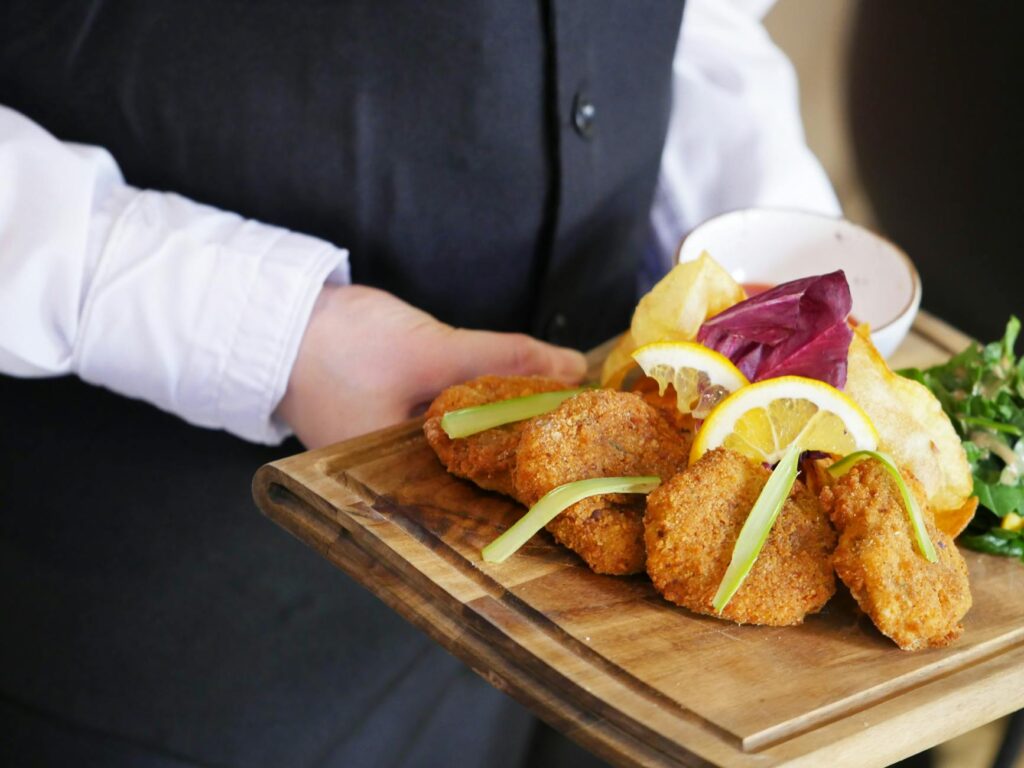 A delicious local dish served at a restaurant in Dungeness during a golf trip Dungeness