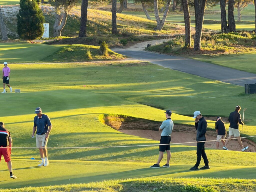 A group of golfers networking at a Dungeness golf event. — Dungeness golf tournaments
