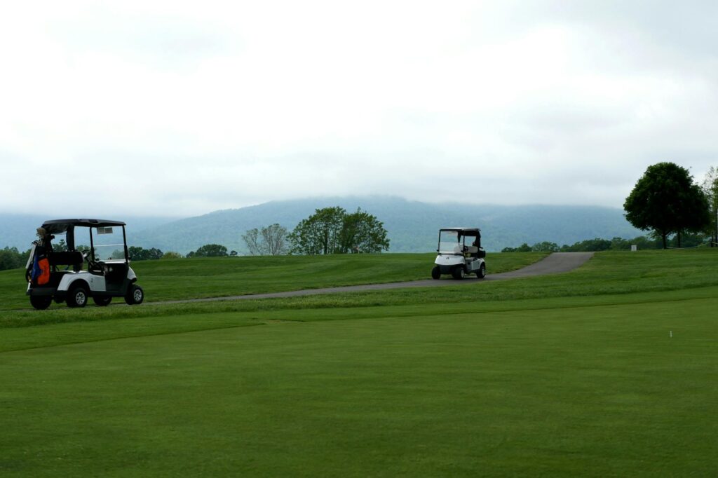 A scenic view of a family-friendly golf course with playgrounds or amenities in view. — golf courses for families