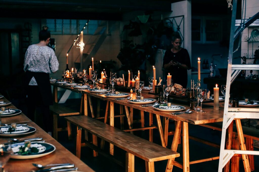 An event being hosted at the Dungeness clubhouse, featuring decorations and guests. — Dungeness golf course amenities