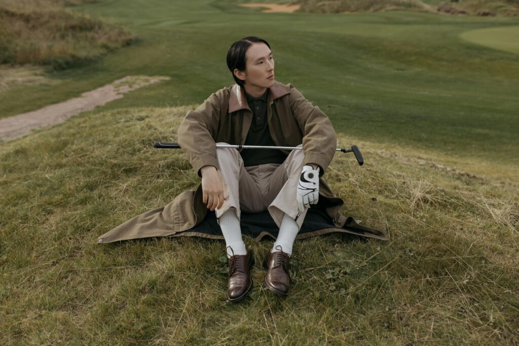 An example of appropriate golf attire for Dungeness courses. — golfing etiquette Dungeness