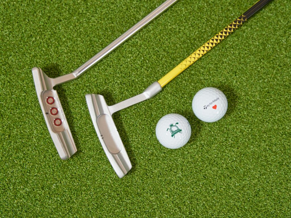 Golf clubs and balls laid out for a practice session — Dungeness Golf tips