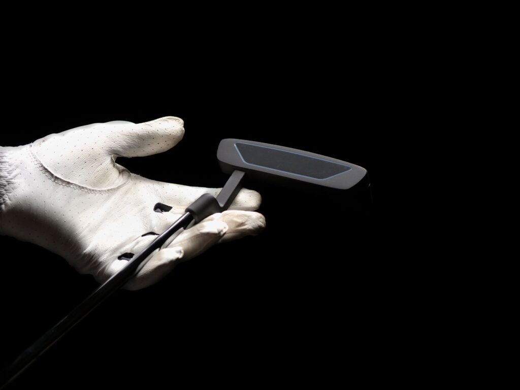 Close-up of different club sizes and specs on display. — golf club fitting