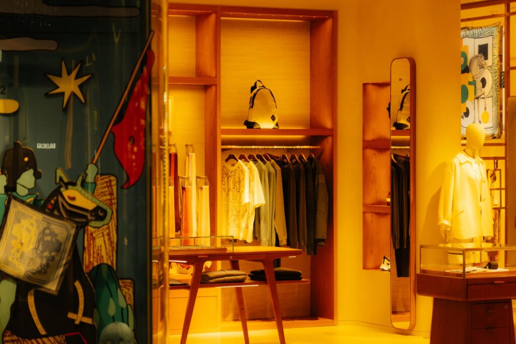 Golf apparel and accessories showcased in a Dungeness store — golf equipment Dungeness