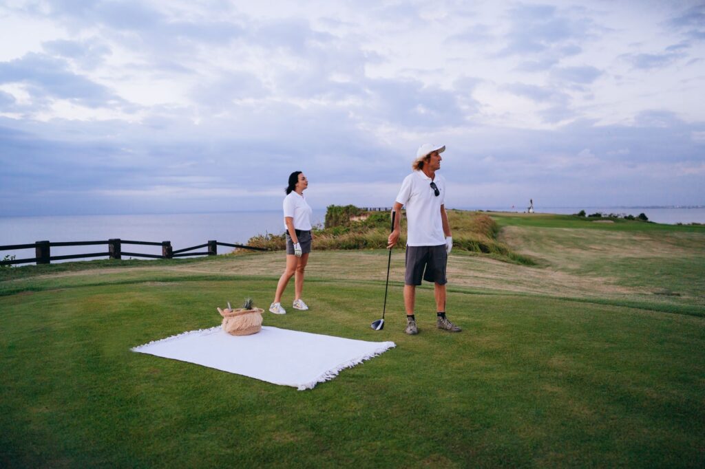 Golfers enjoying a round at The Links at Dungeness. — Dungeness golf courses