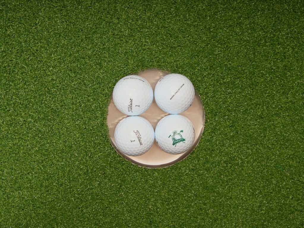 Photo of alignment sticks set up for a golf drill. — golf swing improvement Dungeness