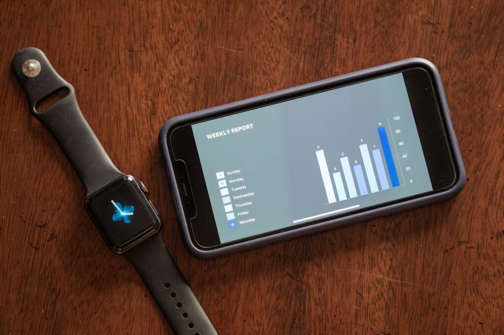 A close-up of a golf launch monitor displaying swing data on its screen. — best golf launch monitor