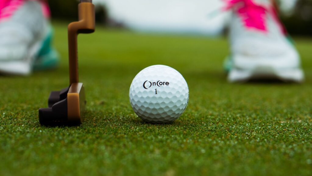 A close-up of a golfer making a putt on the Dungeness Valley Golf Course, capturing the essence of the game. — golf cour…