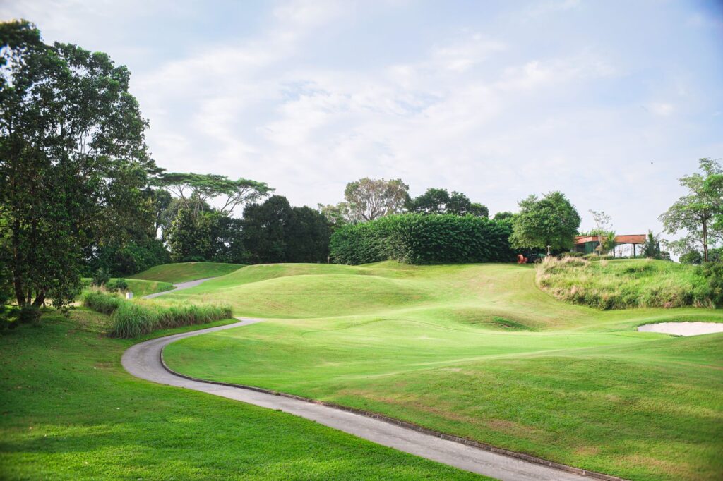 A scenic view of Dungeness Golf Club with lush greens and a clear sky. — golf courses in Dungeness