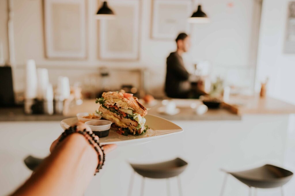 Interior of the clubhouse showcasing dining options — Dungeness Golf Course review
