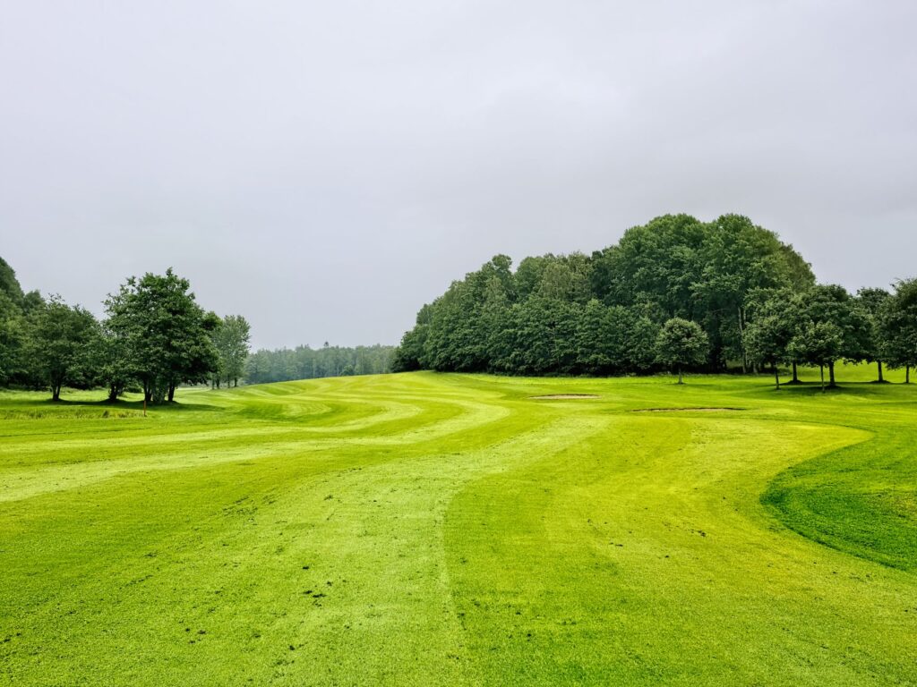 A serene golf course scene showcasing tight fairways and the need for focus. — tight fairway golf