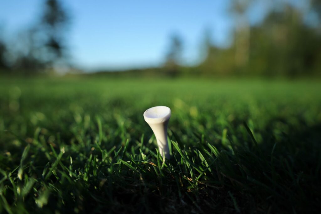 A serene golf course setting emphasizing mental focus and calmness. — golf timing rhythm