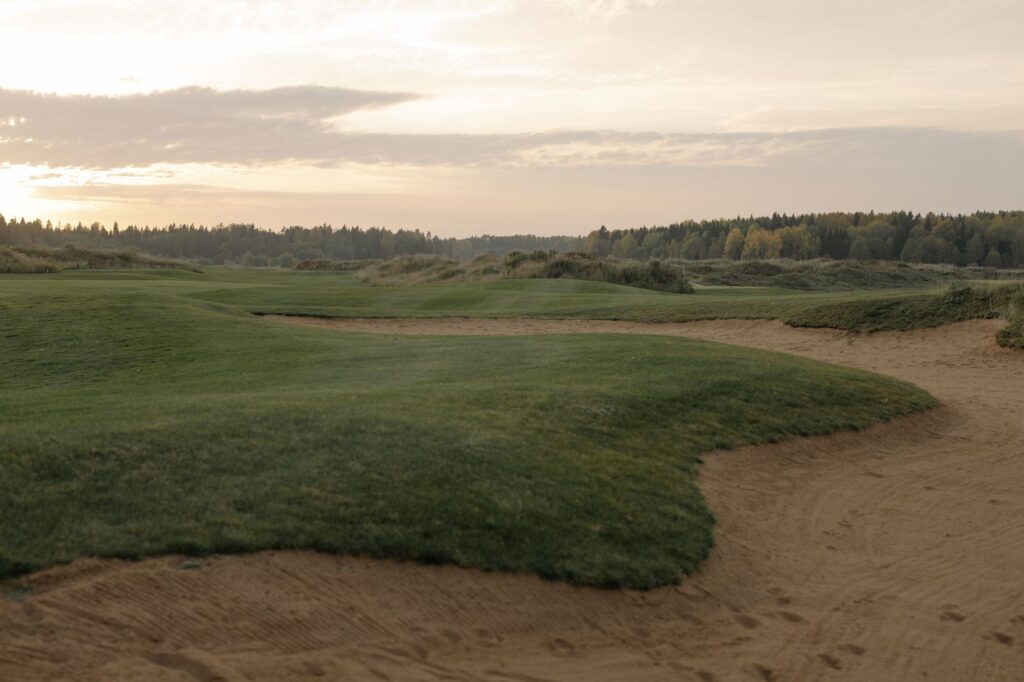 A vibrant sunset over a Dungeness golf course, highlighting the stunning scenery. — Dungeness golf wildlife scenery