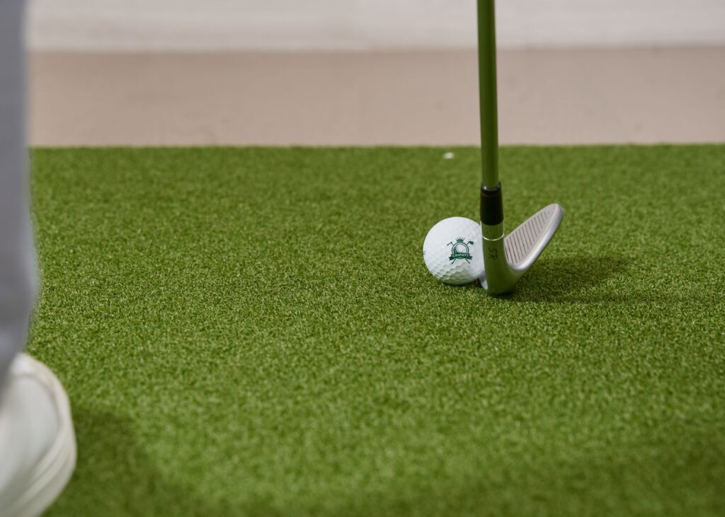 An instructional image comparing a proper and improper swing follow-through, illustrating swing tips Dungeness Golf.