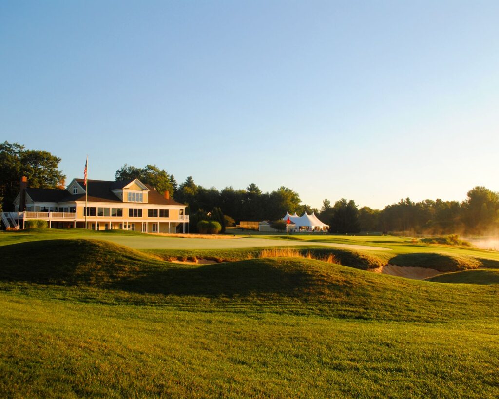 An inviting clubhouse at a Dungeness golf course, decorated for the fall season. — Dungeness golf fall 2026