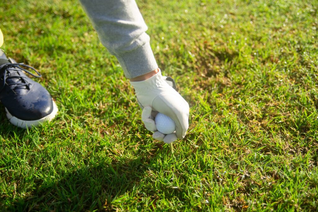 A visual representation of proper golf stance and grip techniques related to Dungeness golf tips for beginners